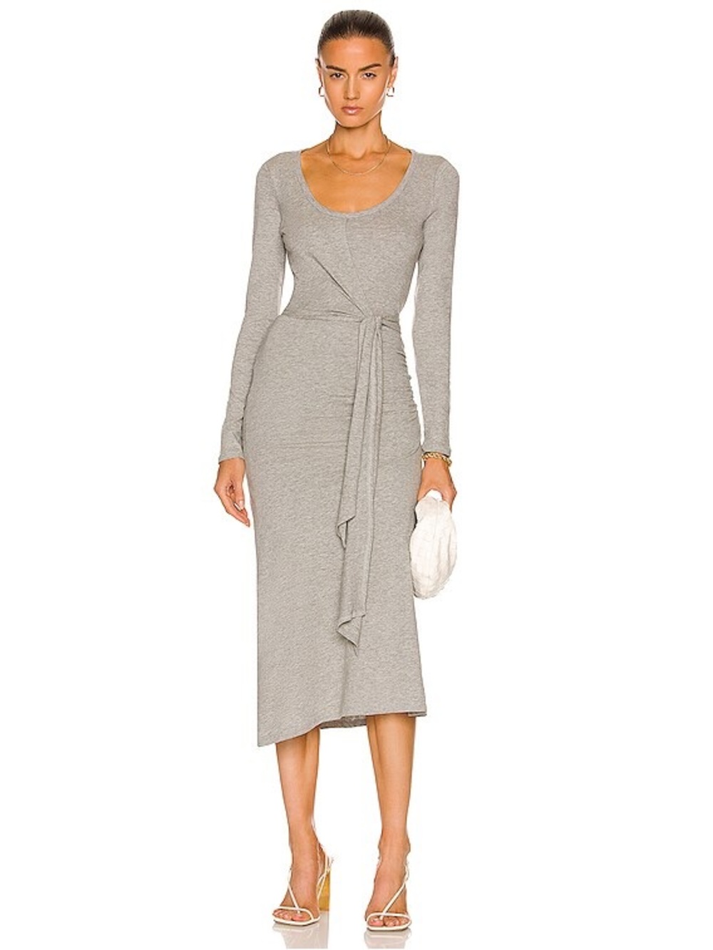 Jonathan Simkhai Standard Willow Organic Jersey Scoop Neck Wrap Midi Dres Size S